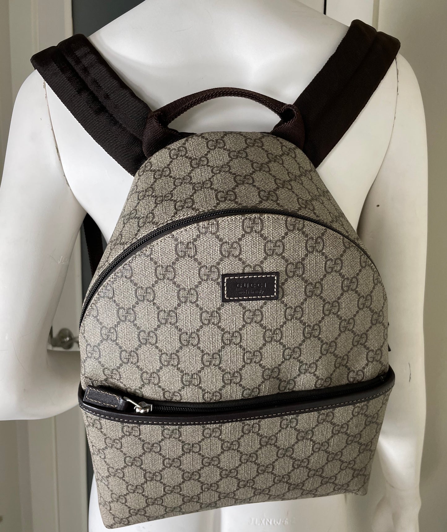 Gucci Small Front Pocket Backpack GG Coated Canvas